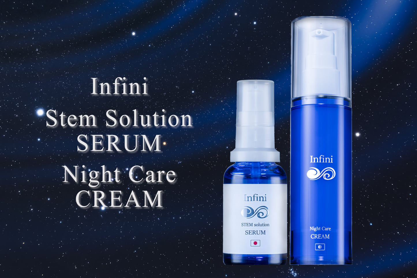 【For overseas】Infini stem solution serum・night care cream | 【海外発送】アンフィニ ステムソリューションセラム ・ ナイトケアクリーム 2本セット (コピー)