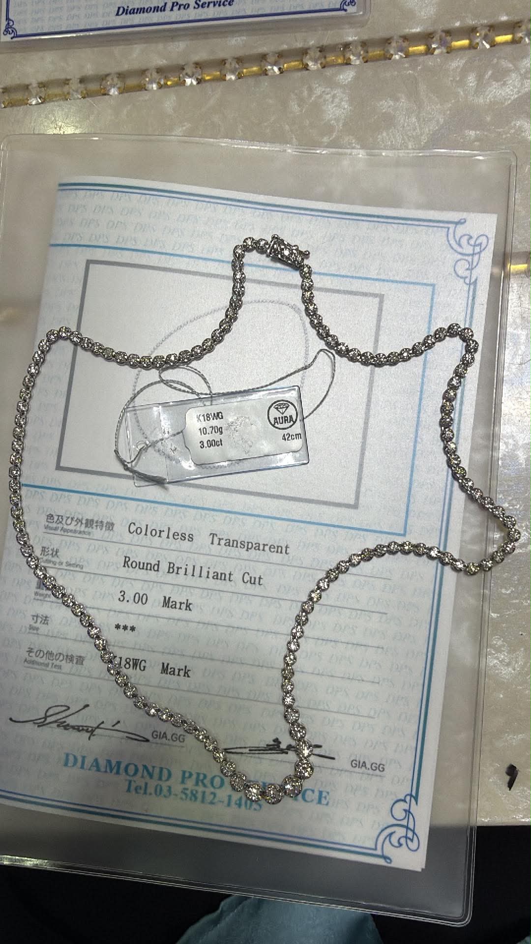 Earring & Necklace ×2 K18WG Diamond