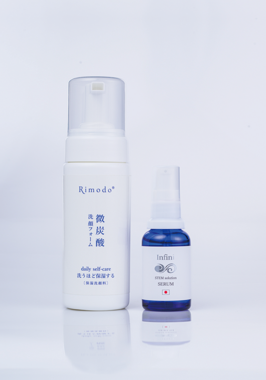 Infini Stem Solution Serum ＆ Rimodo | かんたんお手入れセット（微炭酸洗顔フォーム）