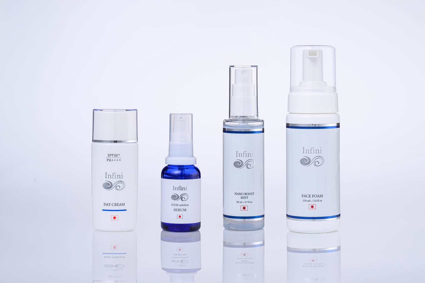 Infini (アンフィニ) Serum & Infini Face Foam & Infini Nano Boost Mist & Infini Day Cream set