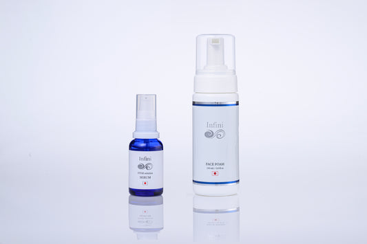 Infini Stem Solution Serum ＆ Infini FACE FOAM | かんたんお手入れセット（微炭酸洗顔フォーム）