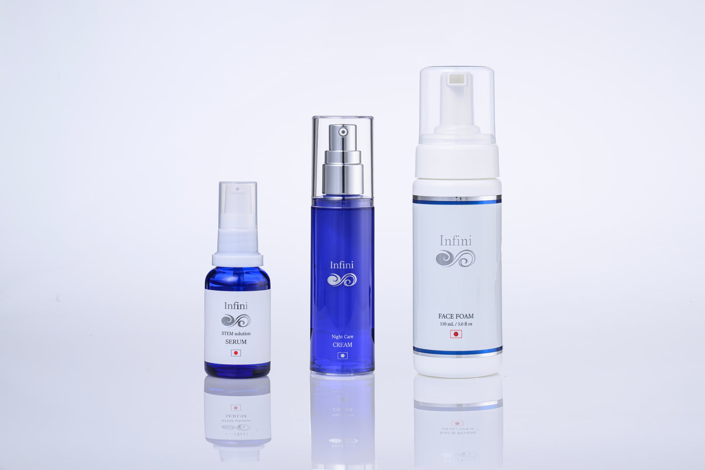 Infini (アンフィニ)serum ＆ Infini Night Care Cream & Rimoodo 微炭酸洗顔フォーム　３本セット