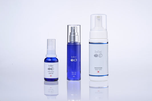Infini serum ＆ Infini Night Care Cream & Rimoodo 微炭酸洗顔フォーム　３本セット