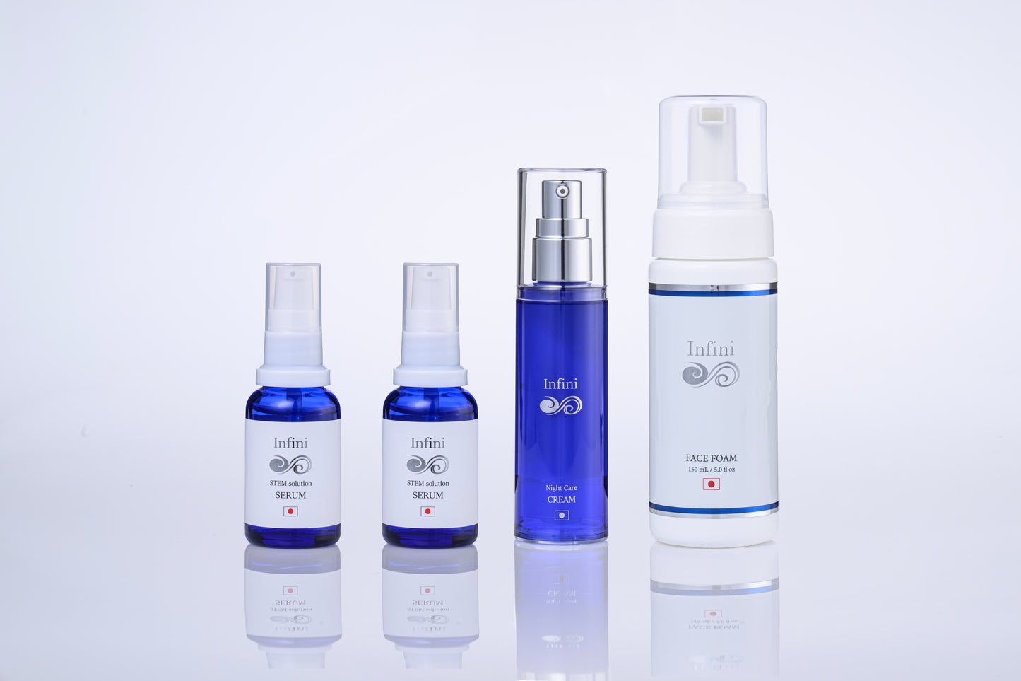 Infini (アンフィニ) serum 2本 ＆ Infini Night Care Cream & Infini FACE FOAM 微炭酸泡洗顔　2か月セット