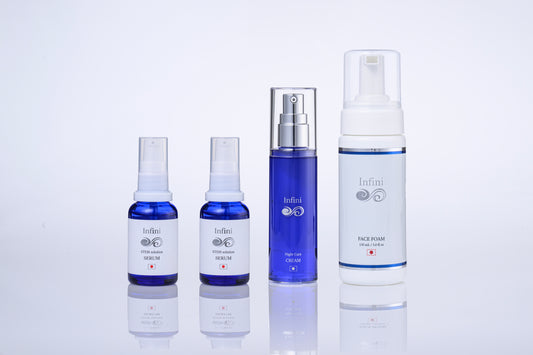 Infini serum 2本 ＆ Infini Night Care Cream & Infini FACE FOAM 微炭酸泡洗顔　2か月セット