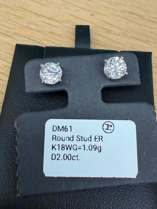 Earring & Necklace ×２ K18WG Diamond